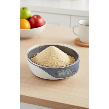 Imagem de Balança Cozinha Digital Precisão 5kg Tigela Integrada Branca - Congrat