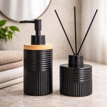 Imagem de Conjunto Lavabo Difusor Banheiro Dispenser Sabonete Líquido - PGB, Pre