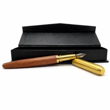 Imagem de Caneta executiva tinteiro ponta pena amadeirado 0,5mm luxo - LUYKE