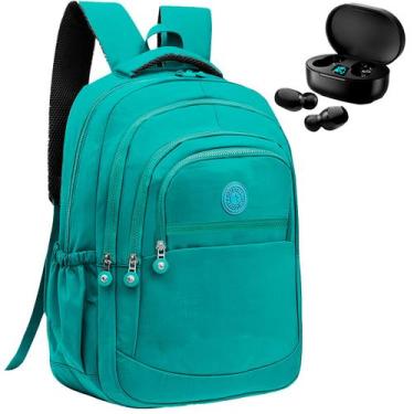Imagem de Kit Mochila Feminina Escolar Grande Trabalho + Fone de Ouvido Bluetoot