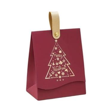 Imagem de Conjunto De 10 Caixas De Presente Com Design De Árvore De Natal Em Cou