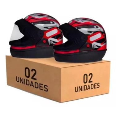 Imagem de Capacete Moto Masculino Feminino San Marino Automático Grafic Kit 2 Un