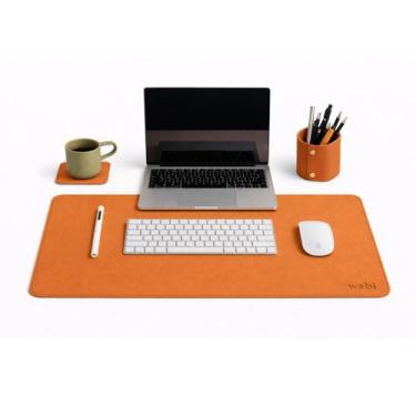 Imagem de Kit Mousepad Deskpad Médio 70x30cm Premium em material ecológico + Por