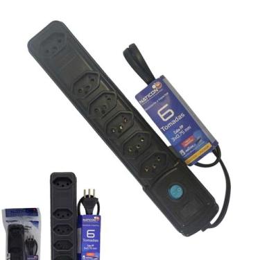Imagem de Filtro De Linha Com Fusivel 6 Tomadas 10a Tv Som Video Game - NATICON