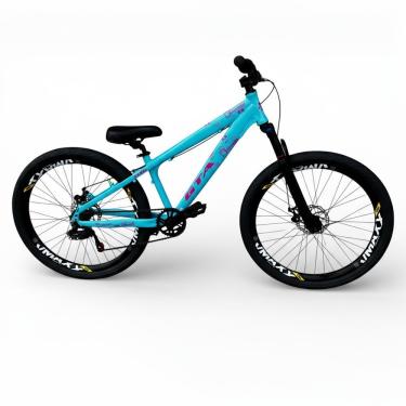 Imagem de Bicicleta 26 Gta Rebel Freeride Cor Azul/rosa Single 7v Rodas Vmaxx Freio A Disco Pneu...