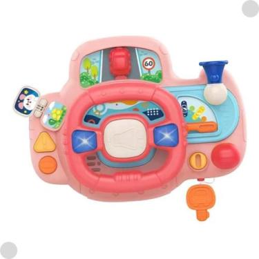 Imagem de Volante Interativo Com Som Baby FBB-608R Cor Rosa - FENIX - Fênix