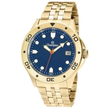 Imagem de Relógio CHAMPION masculino analógico dourado azul CA31453A