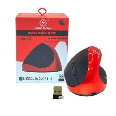 Imagem de Mouse Óptico Vertical Ergonômico Recaregavel Sem Fio 5 Teclas Ka-625 -