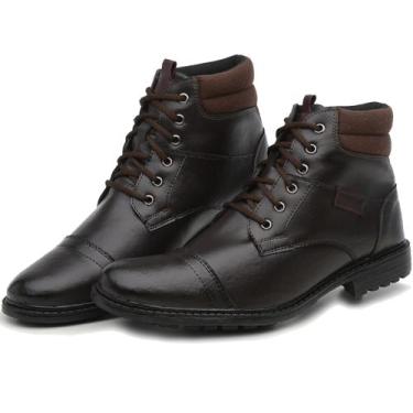 Imagem de Coturno casual masculino adventure espumado bota cano curto café - Sol