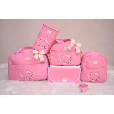 Imagem de Kit bolsa maternidade borboleta 5 peças (rosa) - CIDOCA BABY