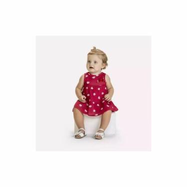 Imagem de Vestido Bebe Vermelho Kyly Vermelho 9-12M, Vermelho, 9-12M