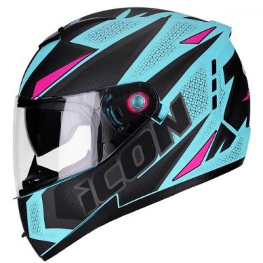 Imagem de Capacete Peels Feminino Icon Fast Verde Água Fosco Com Rosa, 58