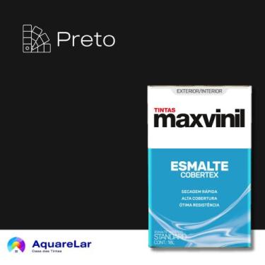 Imagem de Esmalte Cobertex Maxvinil Brilhante 18L, PRETO