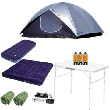 Imagem de Barraca de camping  p/7 pessoas c/mesa portátil + 3 colchão - MOR