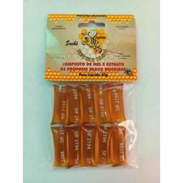 Imagem de Mel com 10 sachês 40g mel de própolis sabor Gengibre - Nctar Ibat