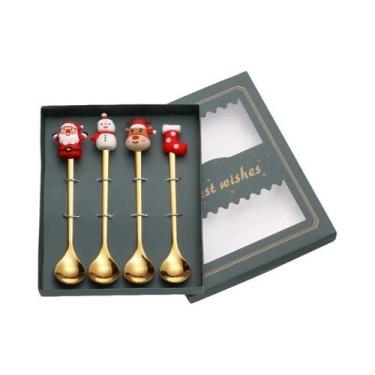 Imagem de Conjunto De Talheres De Natal Dourado E Prateado 6/4 Peças Com Design 