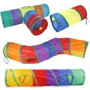Imagem de Brinquedo Interativo Durável Para Gatos: Túnel Com Buraco Para Exercíc