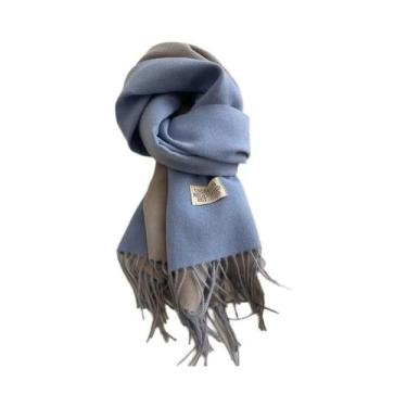 Imagem de Cachecol Feminino De Caxemira Quente Para Inverno, Estilo Coreano, Tri