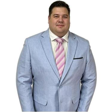 Imagem de Terno Plus Size Alfaiataria - Melange Serenity cor:azultamanho:74 - Ma