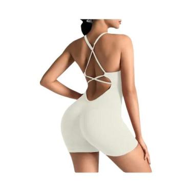 Imagem de Macacão Feminino Slim-Fit Sem Costura Para Yoga, Secagem Rápida E Resp