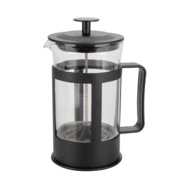 Imagem de Cafeteira Francesa 300ml Prensa Vidro Plástico Preta para Café Chá e I