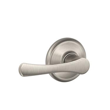 Imagem de Schlage F10 VLA 619 Alavanca de porta Avila, trava de passagem de corredor e armário, níquel acetinado