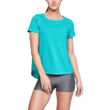 Imagem de Camiseta de Treino Manga Curta Feminina Under Armour Whisperlight, Azu