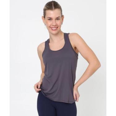 Imagem de Blusa Regata Feminina Fitness Creponada Marisa Cinza-76109, Cinza, G