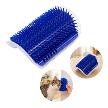 Imagem de Kit 10 Escova Massageadora para Gatos Buppy Pet com Catnip Azul