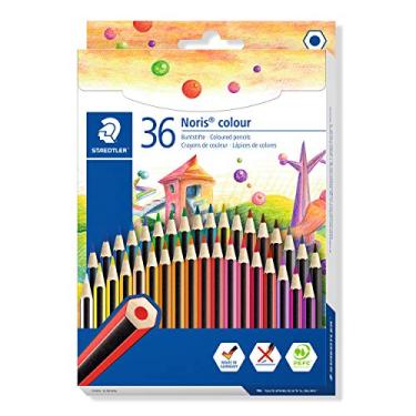 Imagem de STAEDTLER Lápis de Cor Noris Hexagonal 36 Cores - 185 CD36 - Cores Vivas, Alta Resistência à Quebra, Madeira Sustentável – Ideal para Uso Escolar