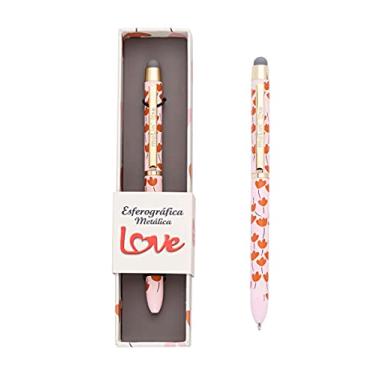 Imagem de Molin Caneta Metálica Touch Flowers - Fundo Rosa - Cx. c/1, Azul, 1323