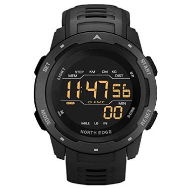 Imagem de Relógio de pulso digital multifuncional para uso ao ar livre com pedômetro, contador de calorias, cronômetro, à prova d'água de 50 m para corrida, natação (preto)