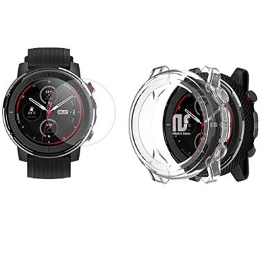 Imagem de NSmart-Store - Case Bumper de proteção compatível com Huami Amazfit stratos 3 - Nandos-Store (Kit Branca + película)