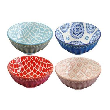 Imagem de Conjunto De Bowl Em Cerâmica Mini Azul Verde Vermelho E Rosa - Btc