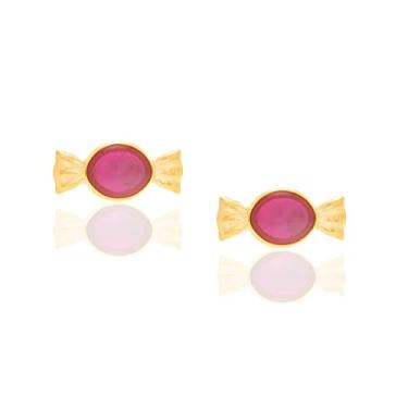 Imagem de Brinco infantil com aplicação de -524293-Rommanel Cor: Rosa escuro