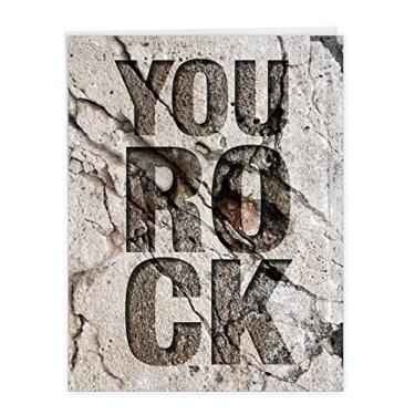Imagem de NobleWorks - Cartão de papel de parabéns grande engraçado 21 x 28 cm com envelope (1 pacote) Jumbo Congats, Good Luck You Rock J6934CGG