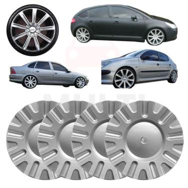 Imagem de Kit 4X Calotas Centro Roda Devine Kromma Ferraro