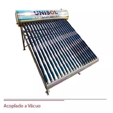 Imagem de Kit Aquecedor Solar Acoplado a Vácuo 300 Lts 30 Tubos Unisol Aço 316