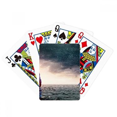 Imagem de DIYthinker Baralho de pôquer com estampa de ilustração de nave espacial, astronautas, presente de jogo de mesa