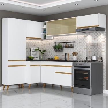 Imagem de Cozinha Completa de Canto Veneza GW Multimóveis MP2052 com Armário e Balcão Branca