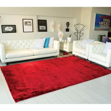 Imagem de Tapete Felpudo Apolo Soft Casa Dona Vermelho 100x150cm