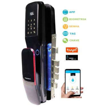Imagem de Fechadura Digital Automatizada 4 Travas Primebras Wifi + App