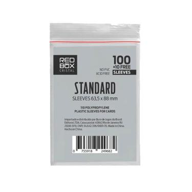 Imagem de Sleeves Padrão Poker Size 63,5 X 88mm Cristal 110 unidades Buró Red Box