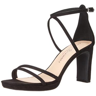 Imagem de Chinese Laundry Sandália feminina Teri de camurça fina com salto, Preto, 40