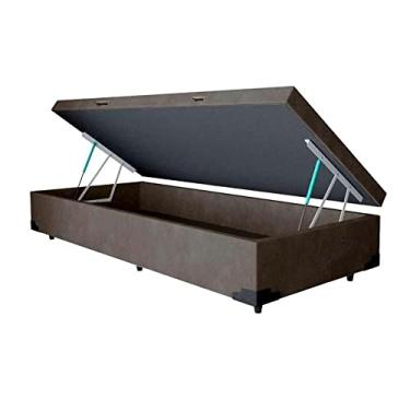 Imagem de Base para Cama Box Solteiro Martin Premium com Baú Suede (47x88x188) Grafite