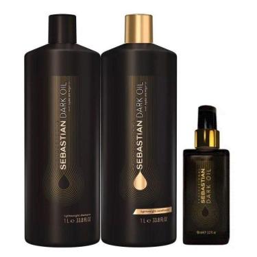 Imagem de Sebastian Professional Dark Oil Shampoo + Condicionador 1L + Óleo 95ml