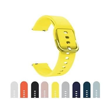 Imagem de Pulseira para Amazfit GTR 3/3 PRO / 2 / 2e / GTR 47mm / Pace/Stratos 1 2 3 / Mi Watch Color Silicone Modelo Sport (RS3 LS04, Amarelo)