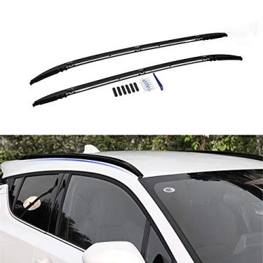 Imagem de UDP 2 peças trilho de teto de alumínio preto trilho lateral adequado para to-yo-ta C-HR CHR 2018 2019 2020