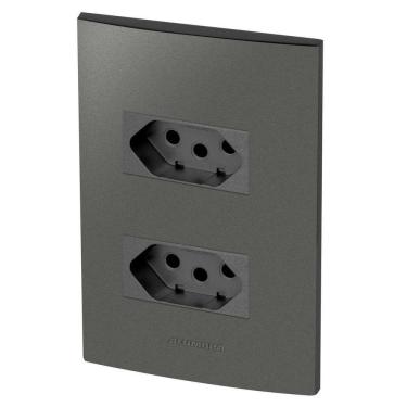 Imagem de Conjunto 2 Tomadas 10A - Inova Grafite - Agt05