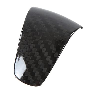 Imagem de Ymiko Adesivo de capa de câmbio de marchas de fibra de carbono botão de mudança de marchas de carro para substituição de capa para Edge 2015-2018